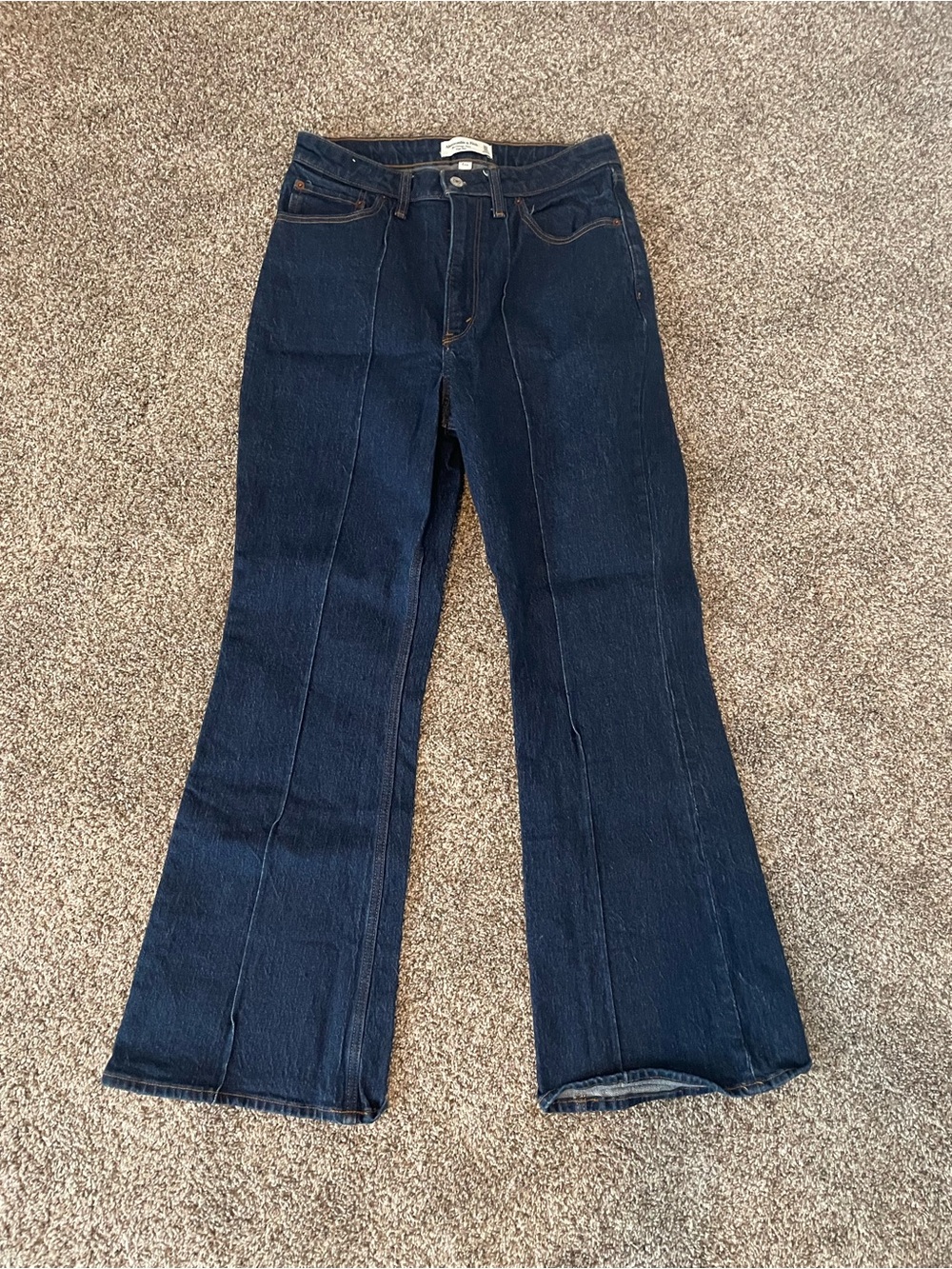 Abercrombie & Fitch Curve Love Dark Blue Flare Jeans